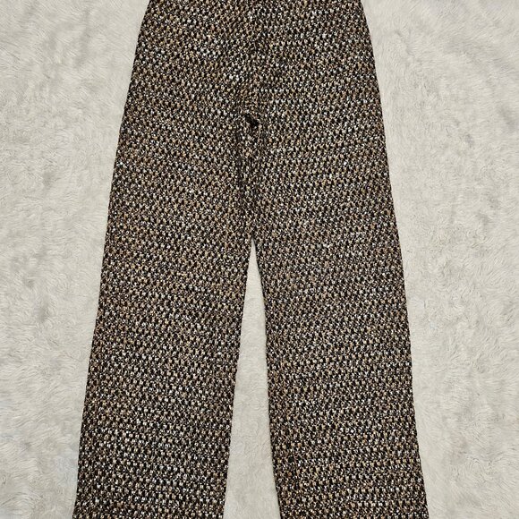 Worthington X Jason Bolden Women's Gold Multi Tweed Pants Size 4 - Picture 3 of 10